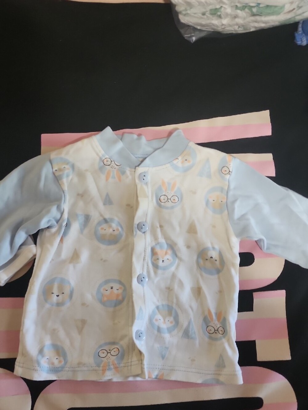 Unbranded Baby Boys' Two-Piece Long Sleeve Bodysuit Set in Light Blue - Picture 3 of 5